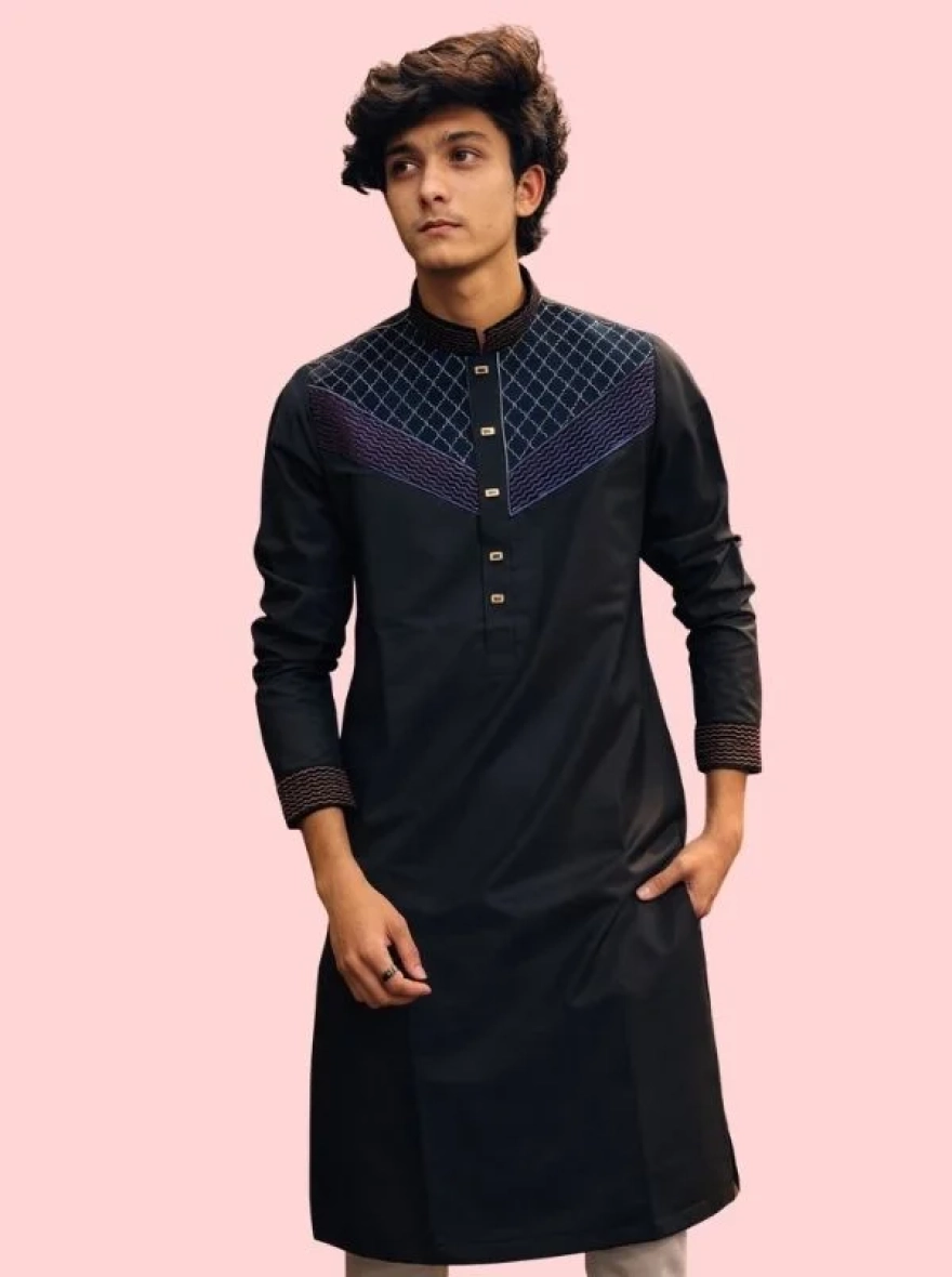 Imperial Olive Premium Cotton Embroidery Panjabi