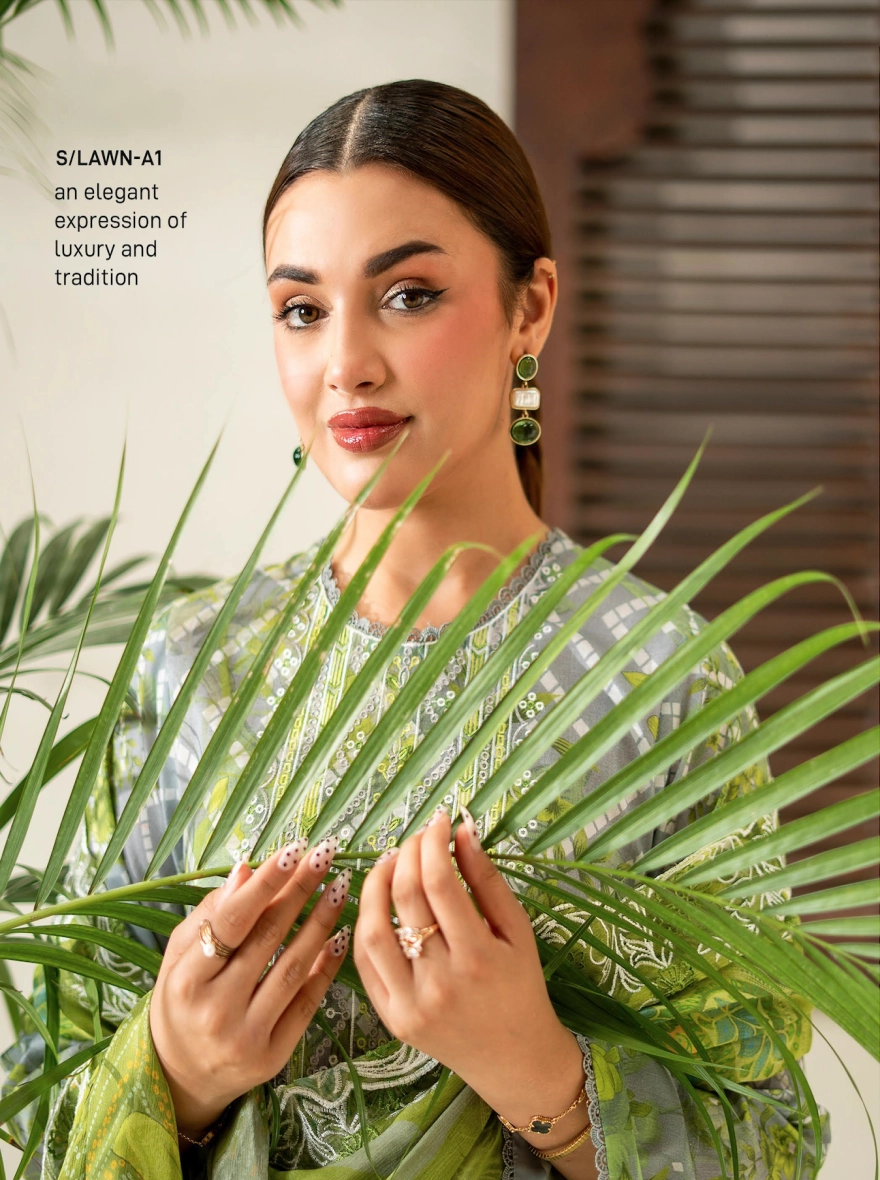 Citron Mist Embroidered 3-Piece Digital Lawn Suit with Cut-Work Chiffon Dupatta