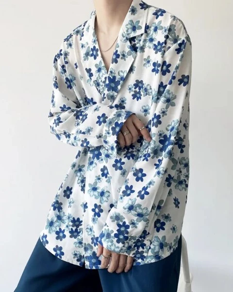 Premium Harajuku Floral Print Streetwear Shirt