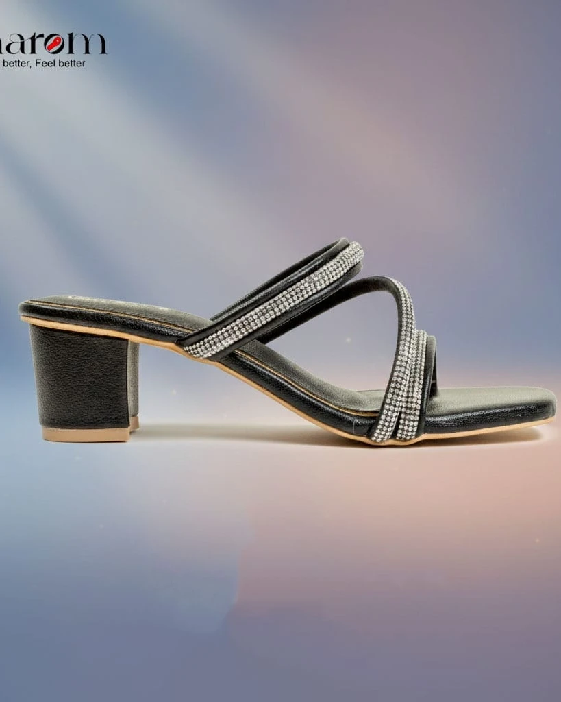 Kharom Midnight Stardust 3-Strap Heels