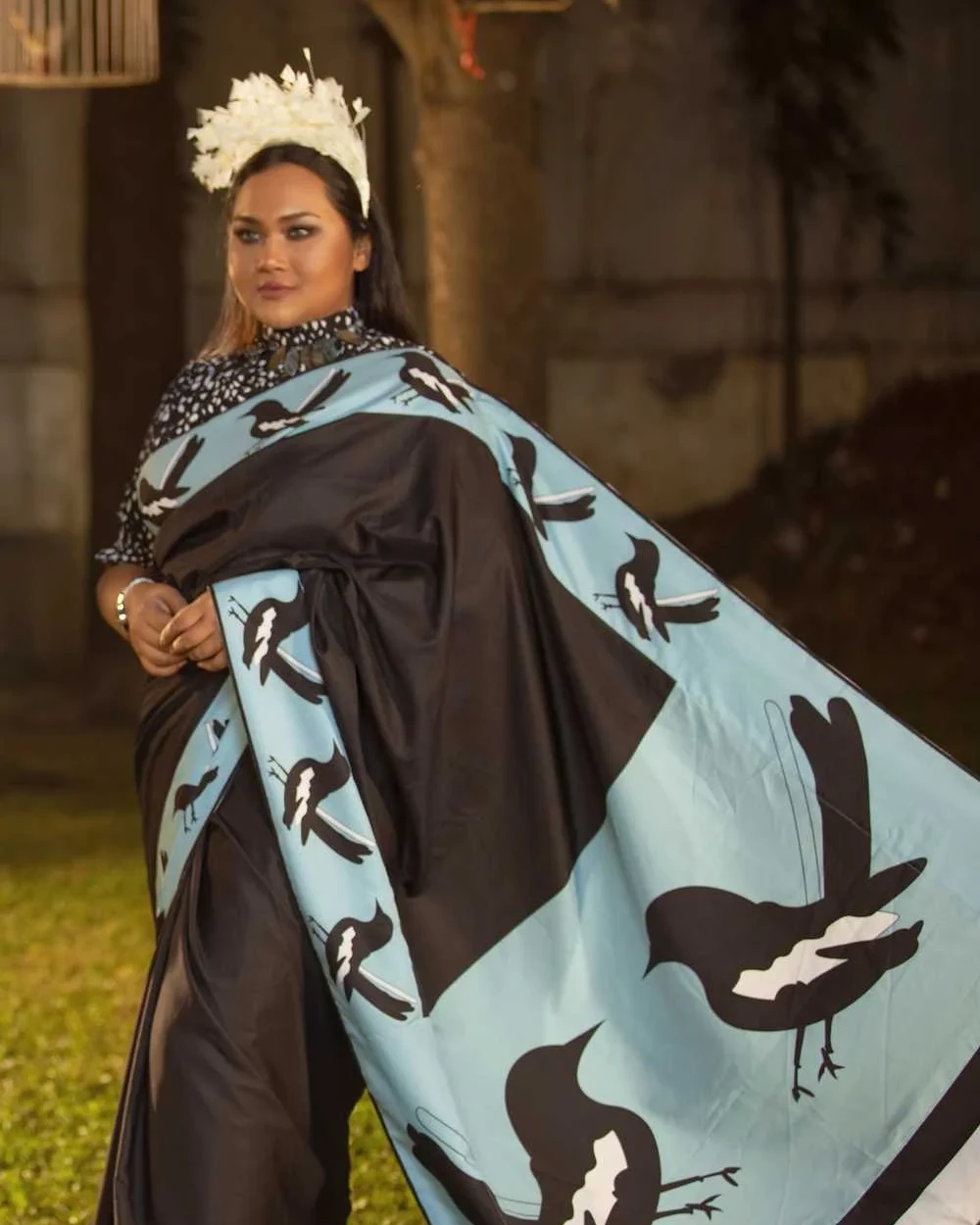Magpie Robin’s night out silk saree