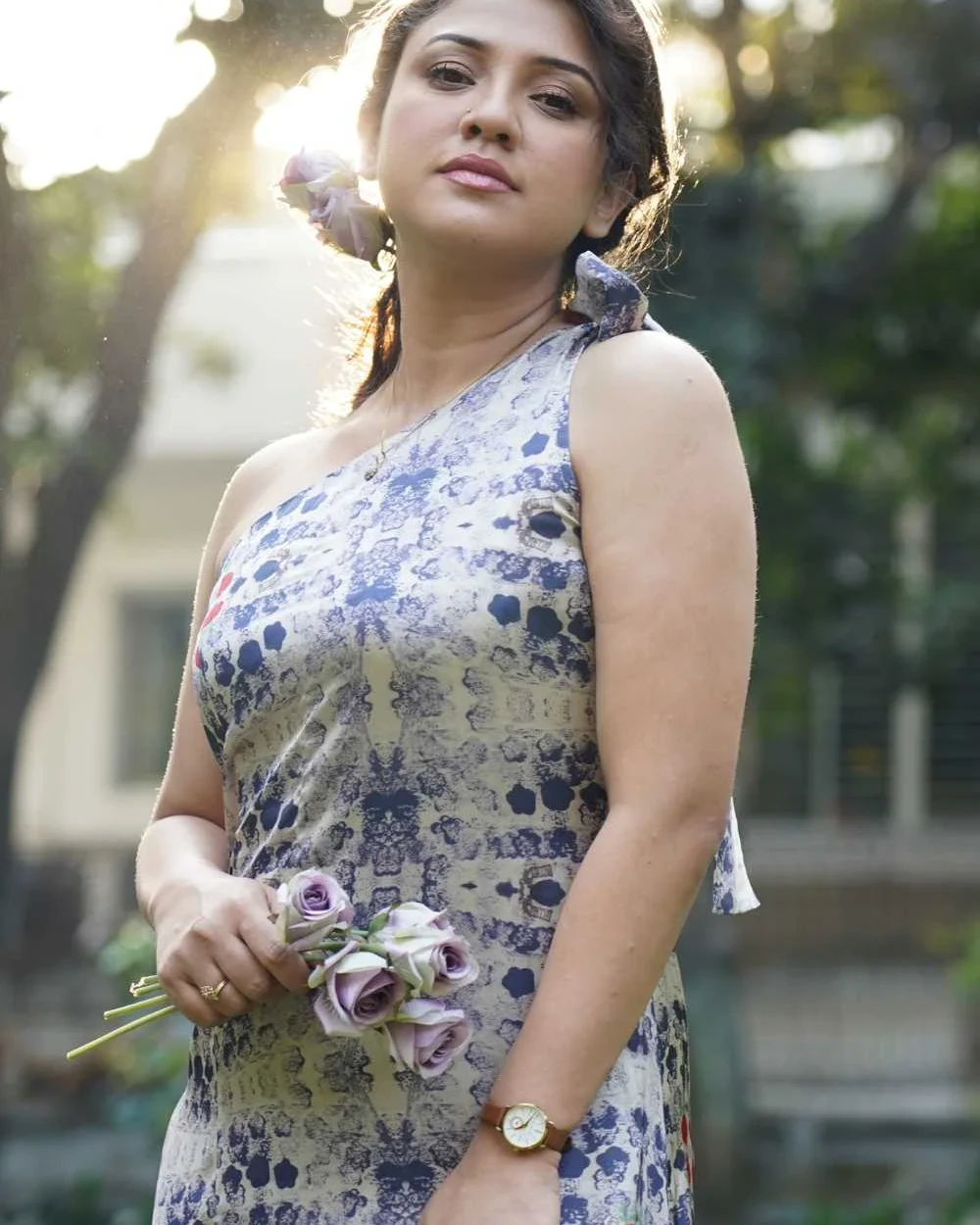 Blue Messed Long Dress