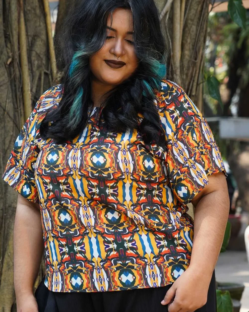 Abstract Day Short Tops
