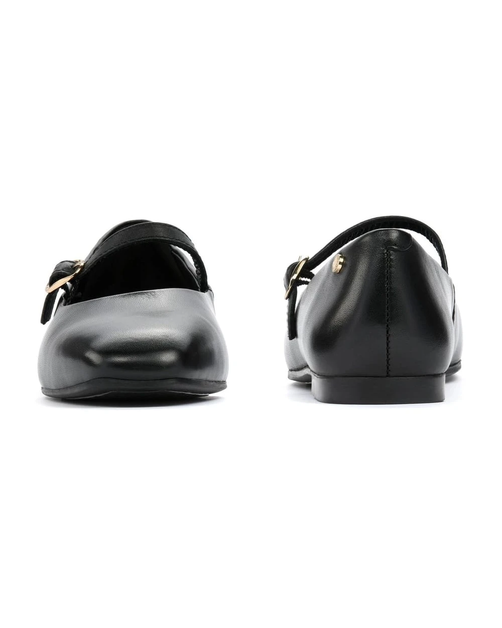 Eloise Buckle-Strap Leather Ballerinas