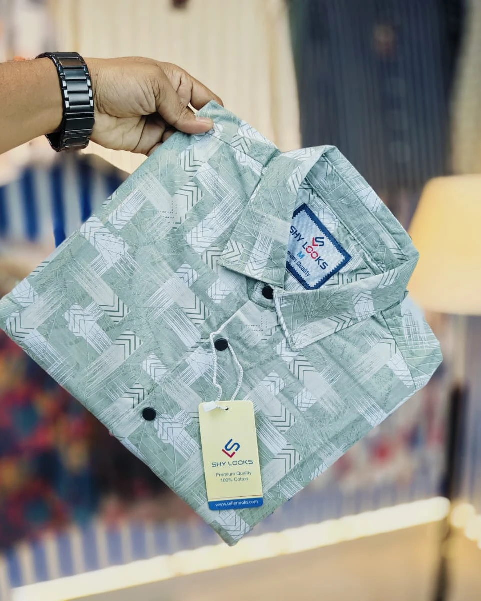 Sky Blue Micro-Grid Premium Cotton Shirt