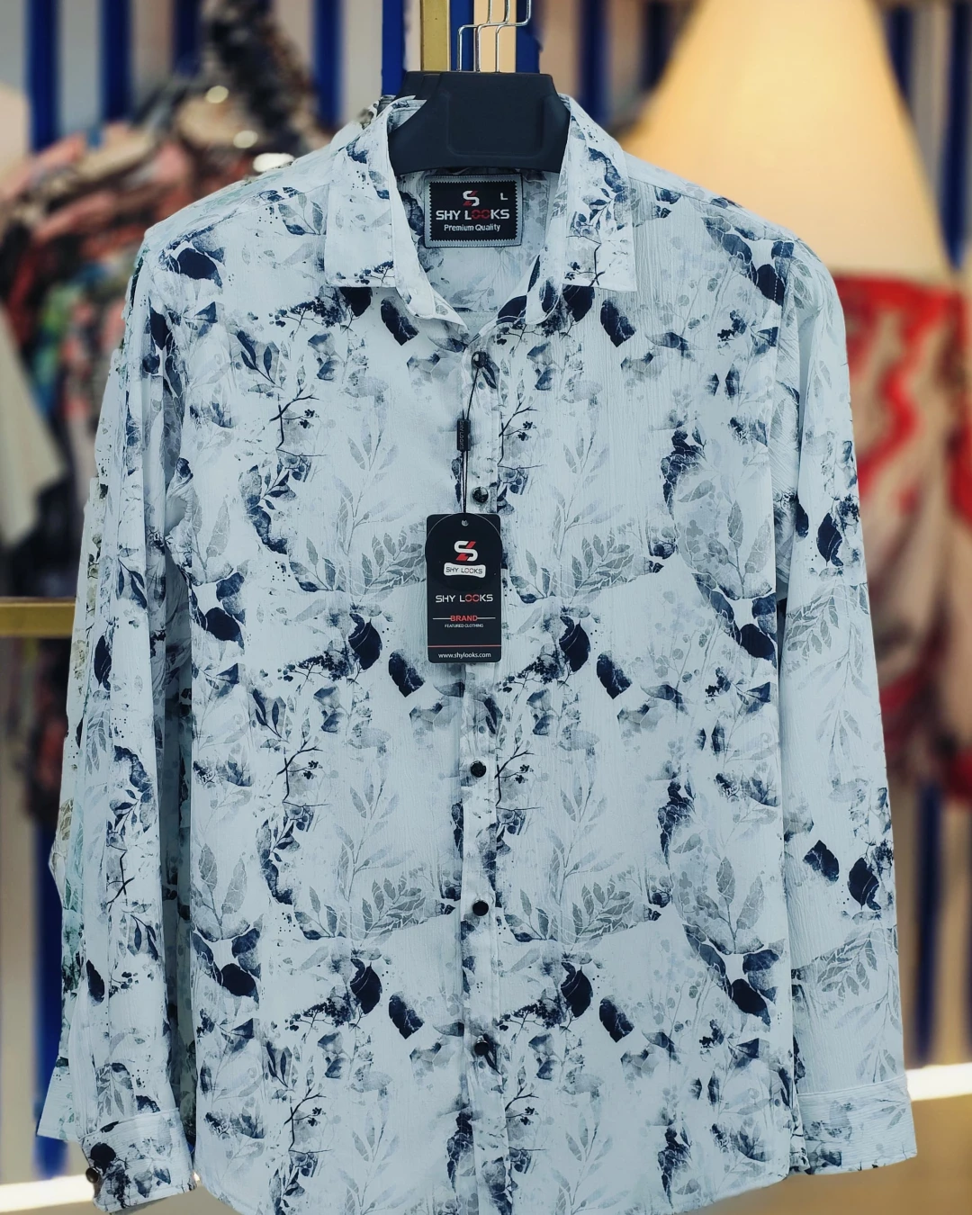 Frosty Sage Botanical Print Saffron Cotton Shirt