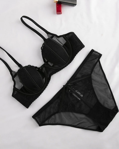 Floral Transparent Bra Panty Set