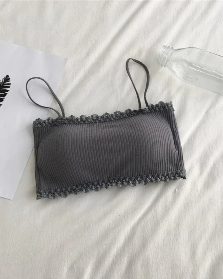 Lace-Trim Sling Back Tube Top Bra (Free Size)