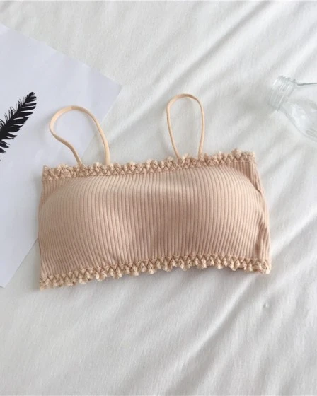 Lace-Trim Sling Back Tube Top Bra (Free Size)