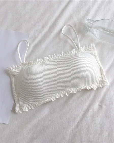 Lace-Trim Sling Back Tube Top Bra (Free Size)