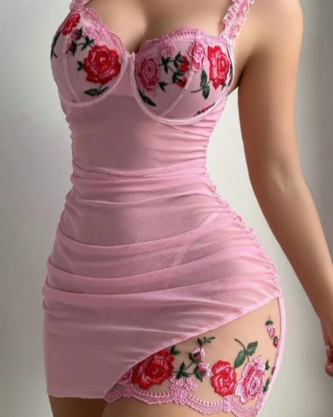 Sexy Lingerie Lace Nightgown (Free Size)