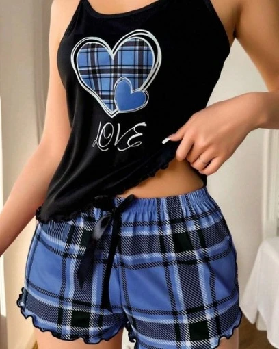 Two-Piece Suspender Short and Top Set (Free Size)