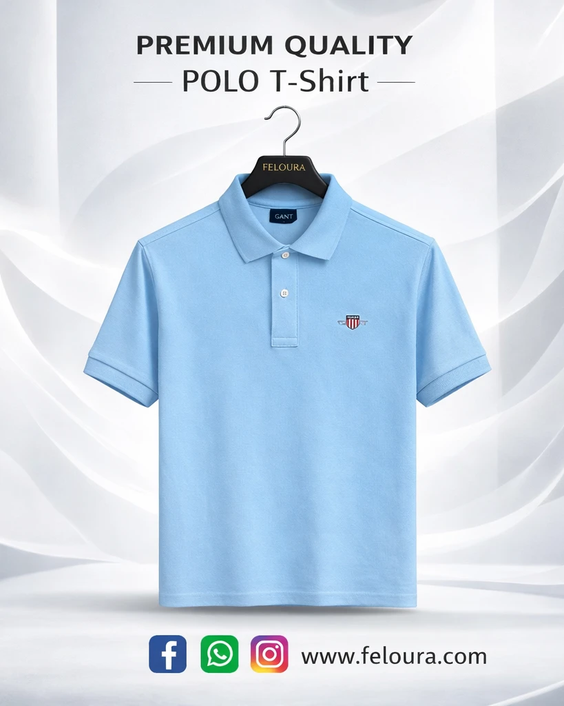 GANT Sky Blue Color Polo T-Shirt