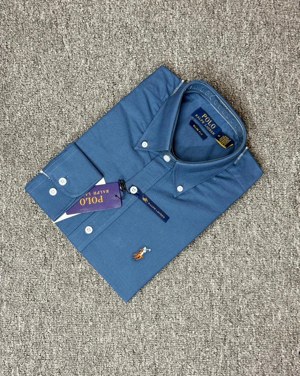 RL Premium Jeans Blue Solid Shirt