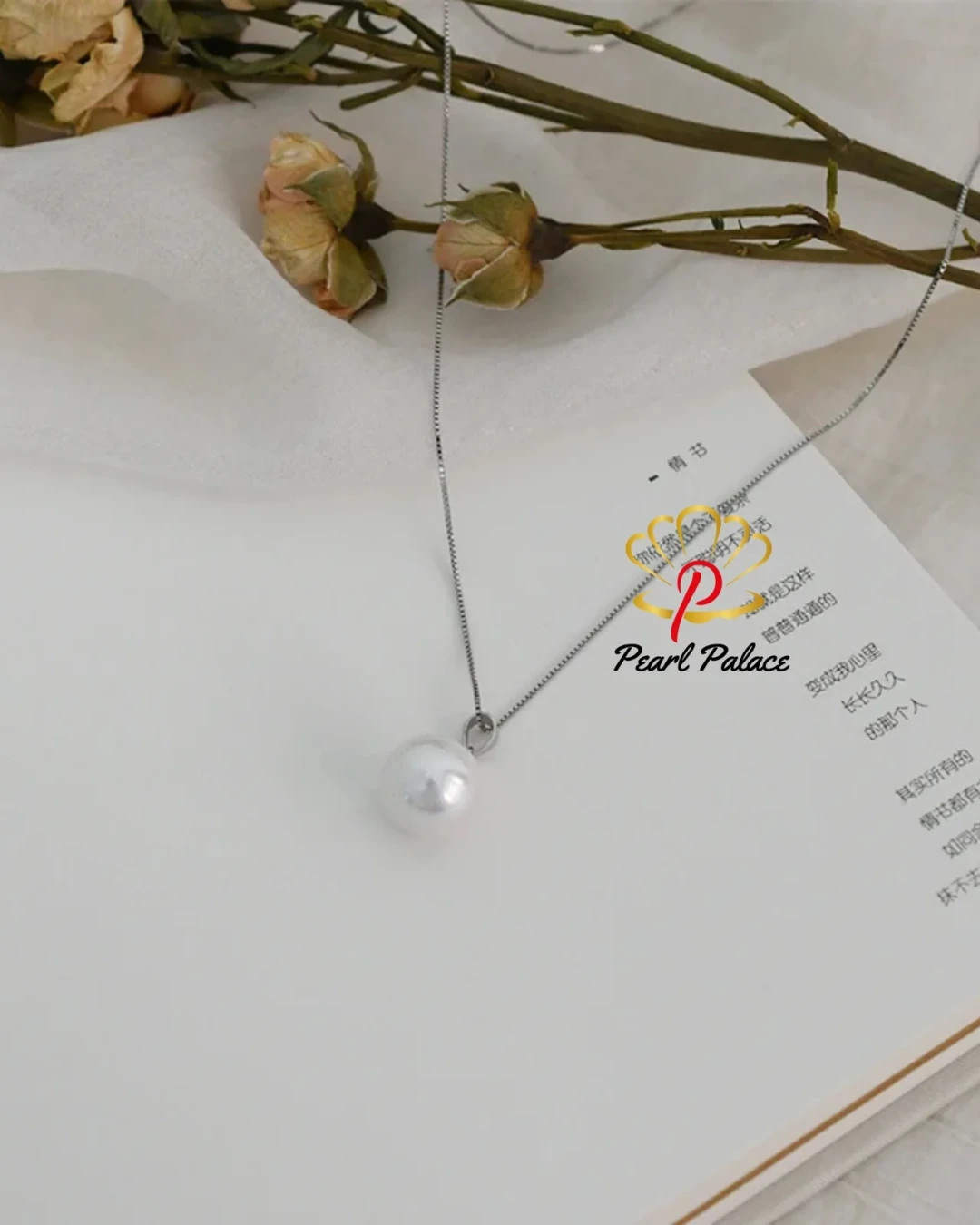 Big Natural Freshwater Pearl Necklace 925 Sterling Silver Round Pendant for Women