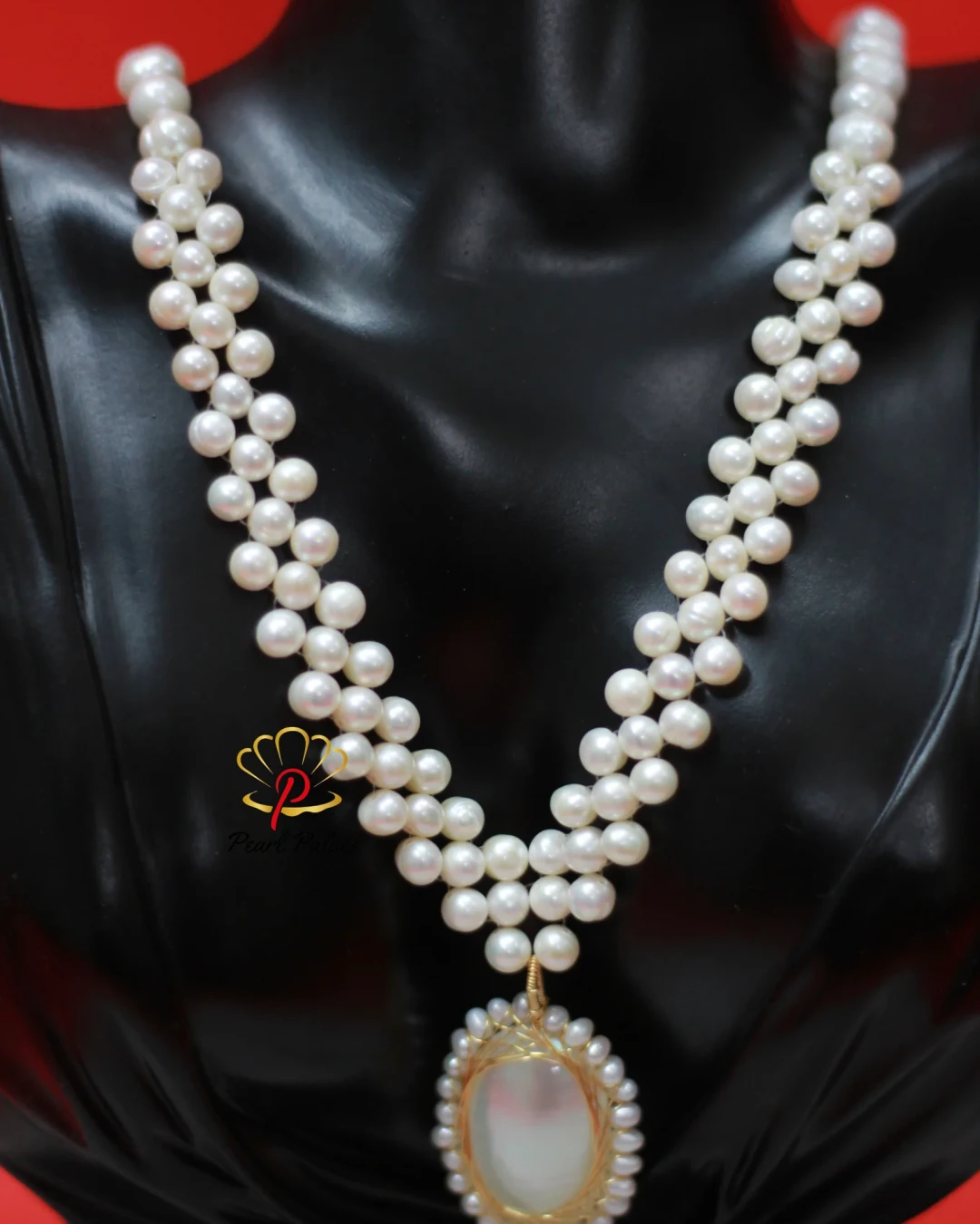 Freshwater Round Pearl Pendant Necklace & Earring Set