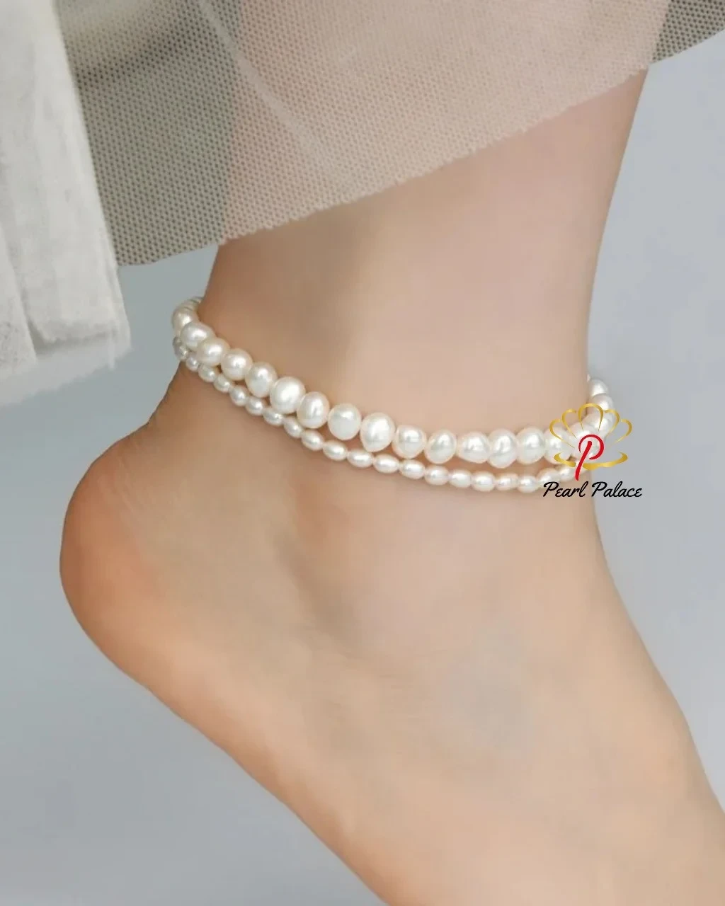 Real Natural Freshwater Pearl Anklet Fashion Lady Elasticity Chain Beach Foot Bracelet Jewelry for Women