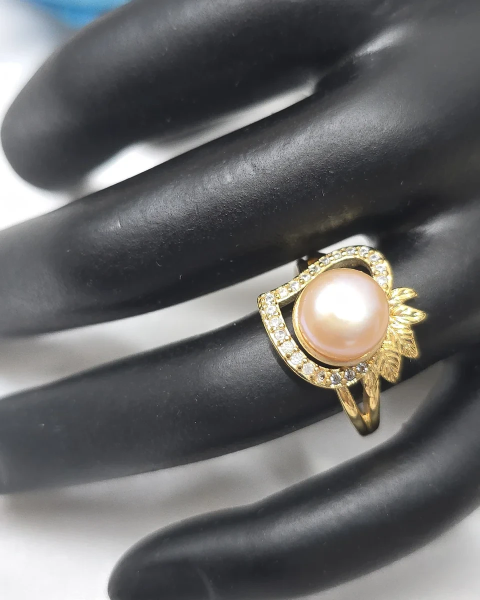 Blooming Heart Pink Pearl Rings