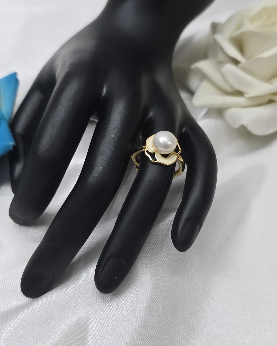 White Pearl Rings — Classic Elegance