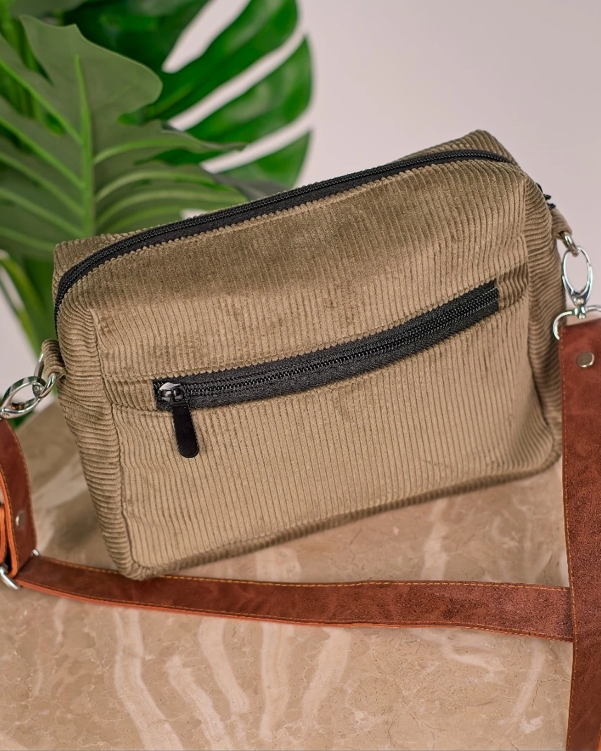 Urban Voyager Corduroy Daily Crossbody Sling Bag