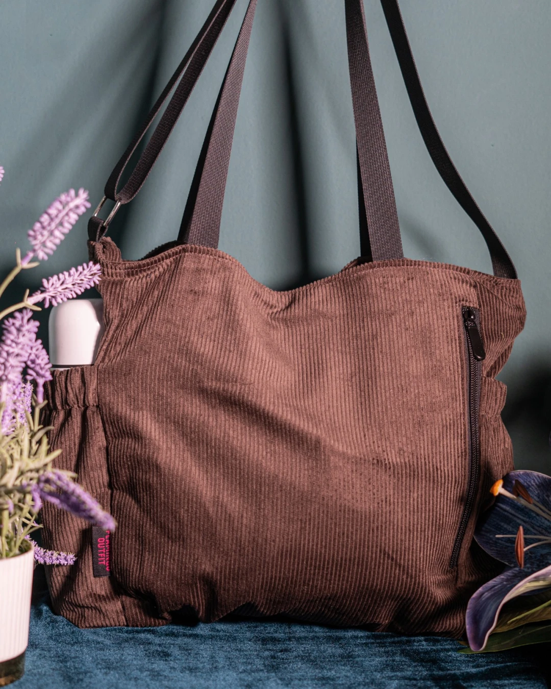 Metropolitan Corduroy Large Multi-Pocket Tote