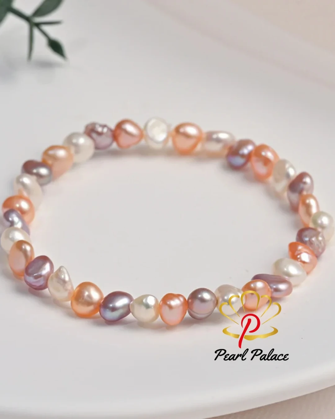 Candy Mix Color 5-6mm AAA Glossy Natural Freshwater Baroque Pearl Elastic Bracelet For Women