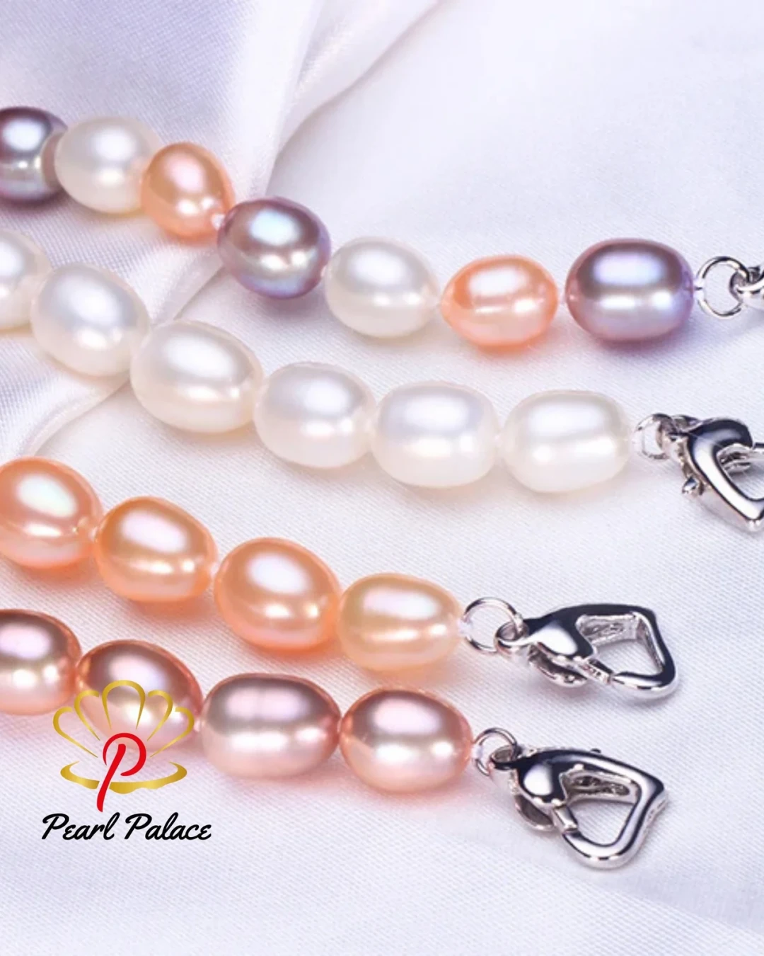 925 Sterling Silver Natural Freshwater Pearl Strand Bracelets For Women Summer Bohemia Oval Pearl Bracelet
