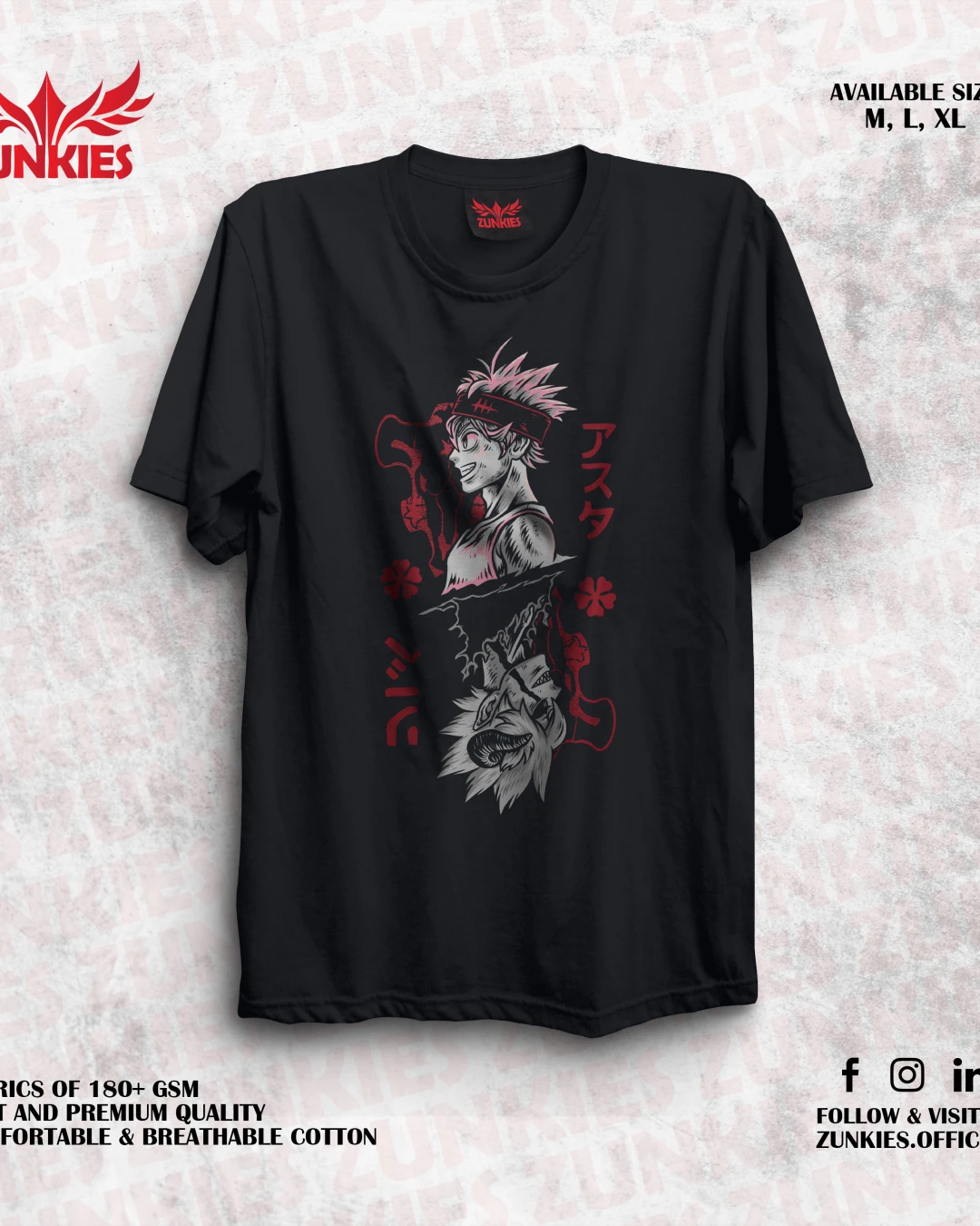 Black Clover - Zunkies Oversized Drop Shoulder T-shirt