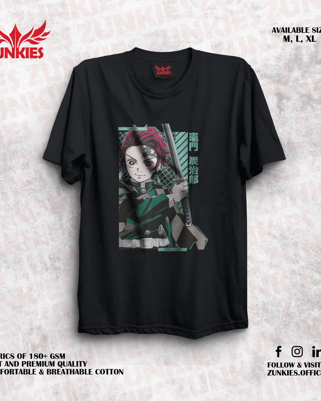 Demon Slayer - Zunkies Oversized Drop Shoulder T-shirt-2