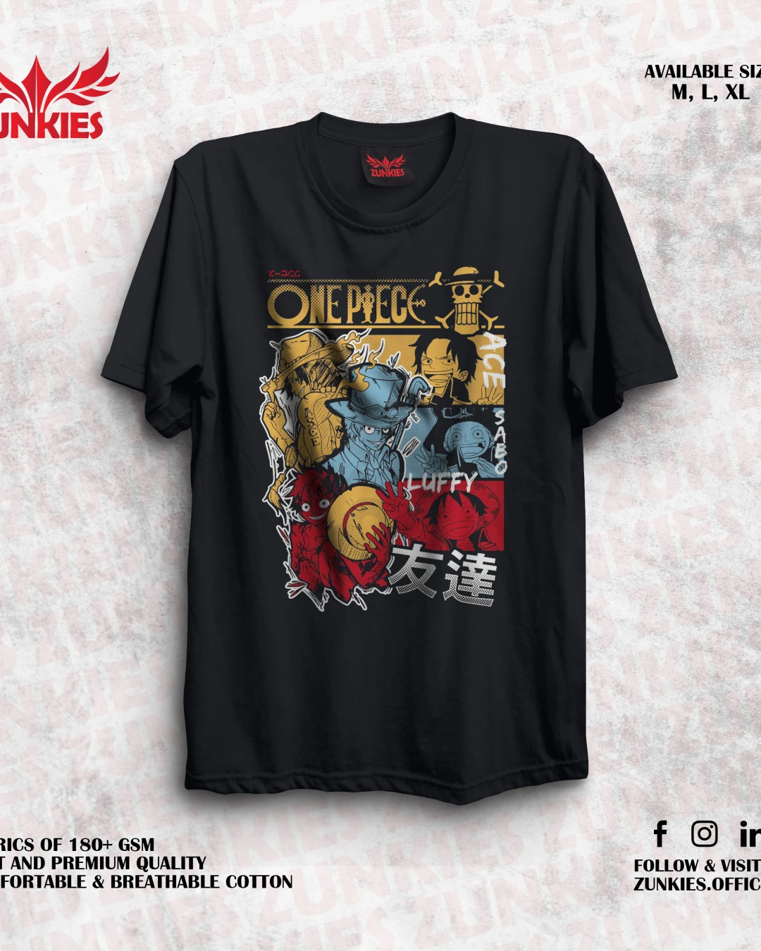 One Piece - Zunkies Oversized Drop Shoulder T-shirt-2