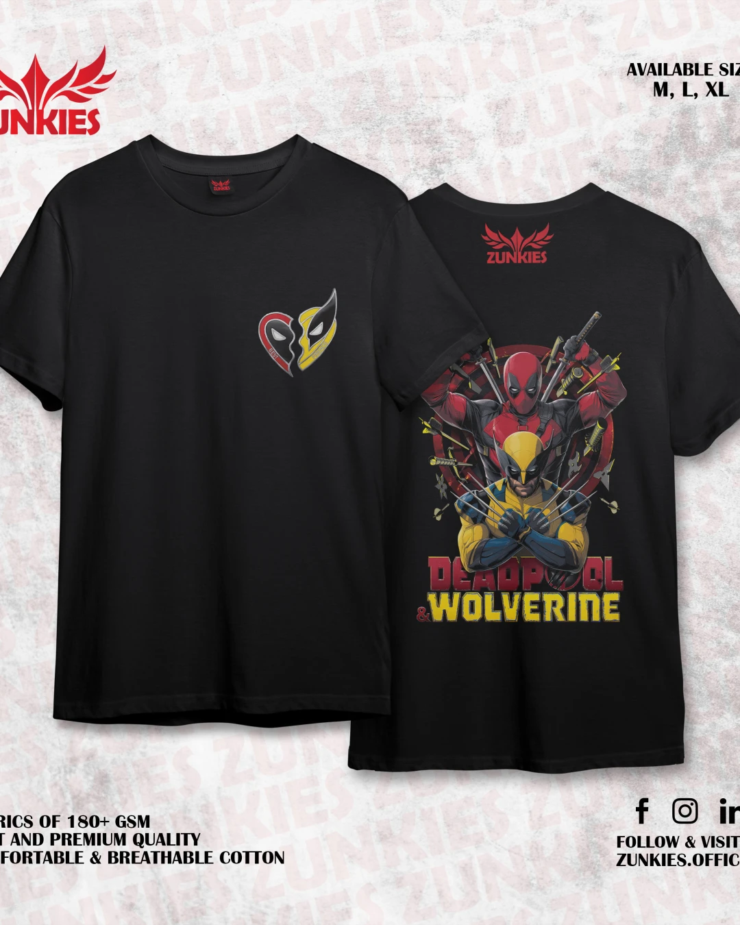 Deadpool & Wolverine - Zunkies Oversized Drop Shoulder T-shirt