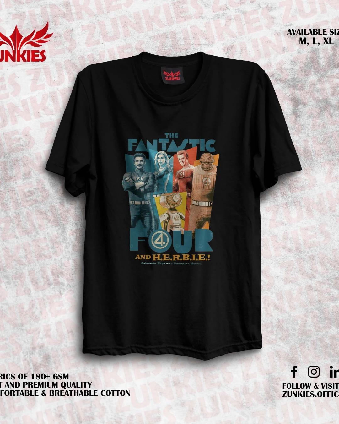 Fantastic Four - Zunkies Oversized Drop Shoulder T-shirt-2