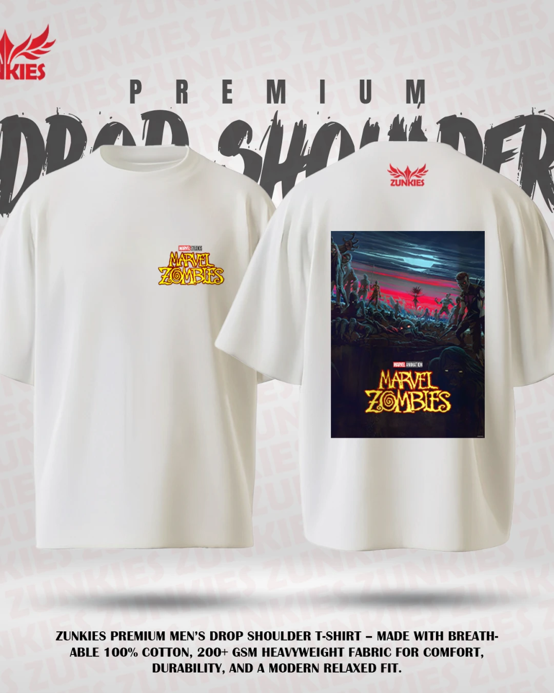 Marvel Zombies - Zunkies Premium Collection - Oversized Drop Shoulder T-shirt