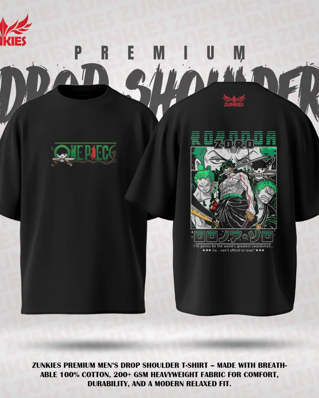 One Peace - Zunkies Premium Collection - Oversized Drop Shoulder T-shirt-2