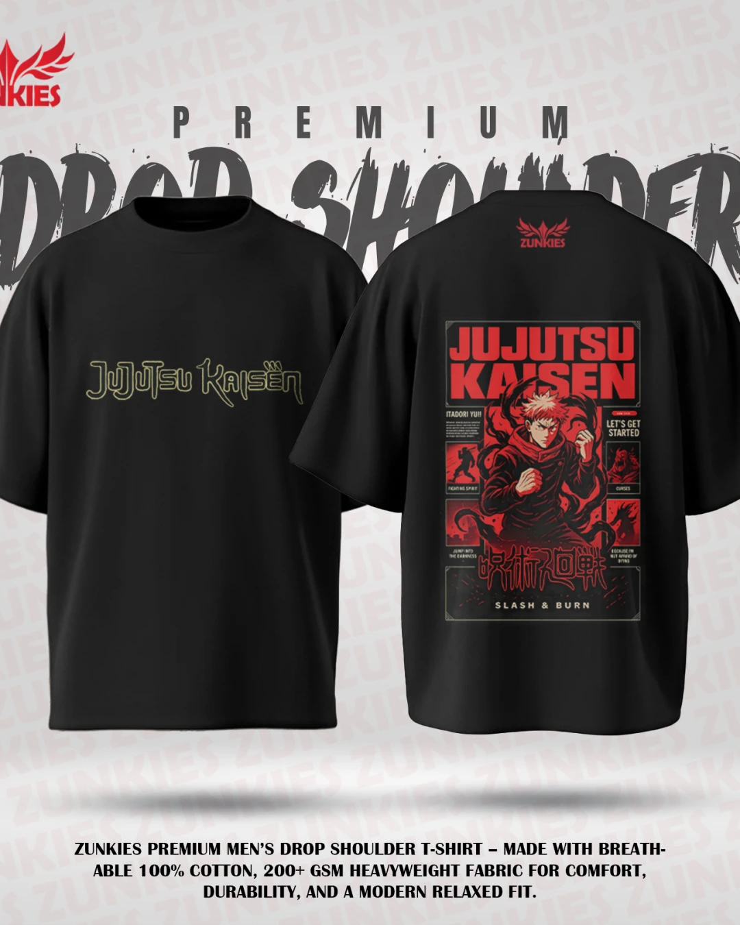 Jujutsu Kaisen - Zunkies Premium Collection - Oversized Drop Shoulder T-shirt-1