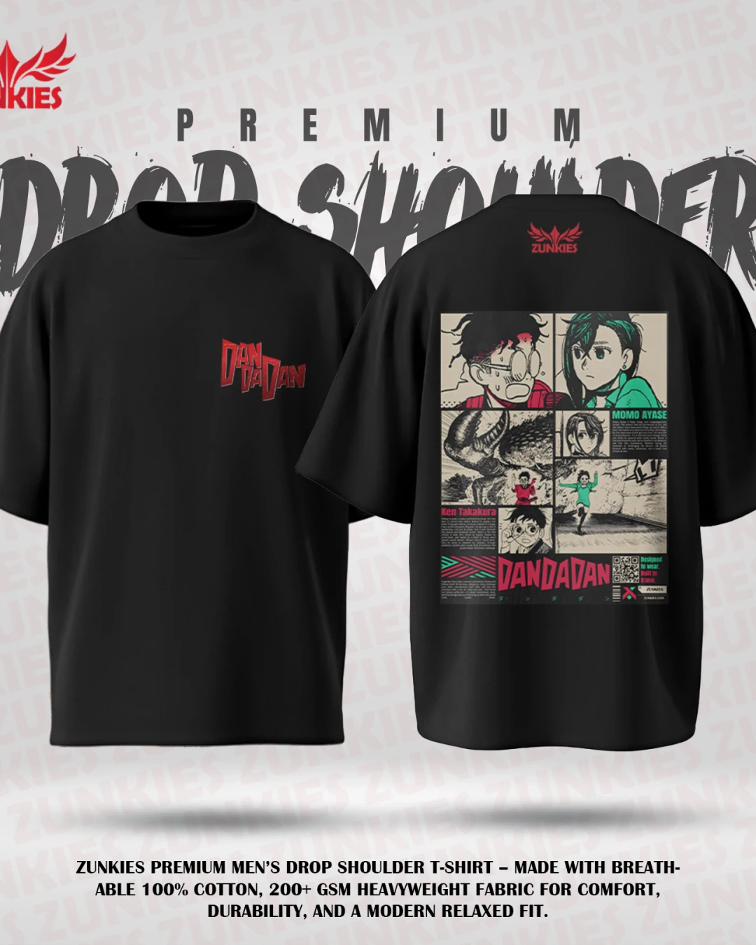 Dandadan - Zunkies Premium Collection - Oversized Drop Shoulder T-shirt-4