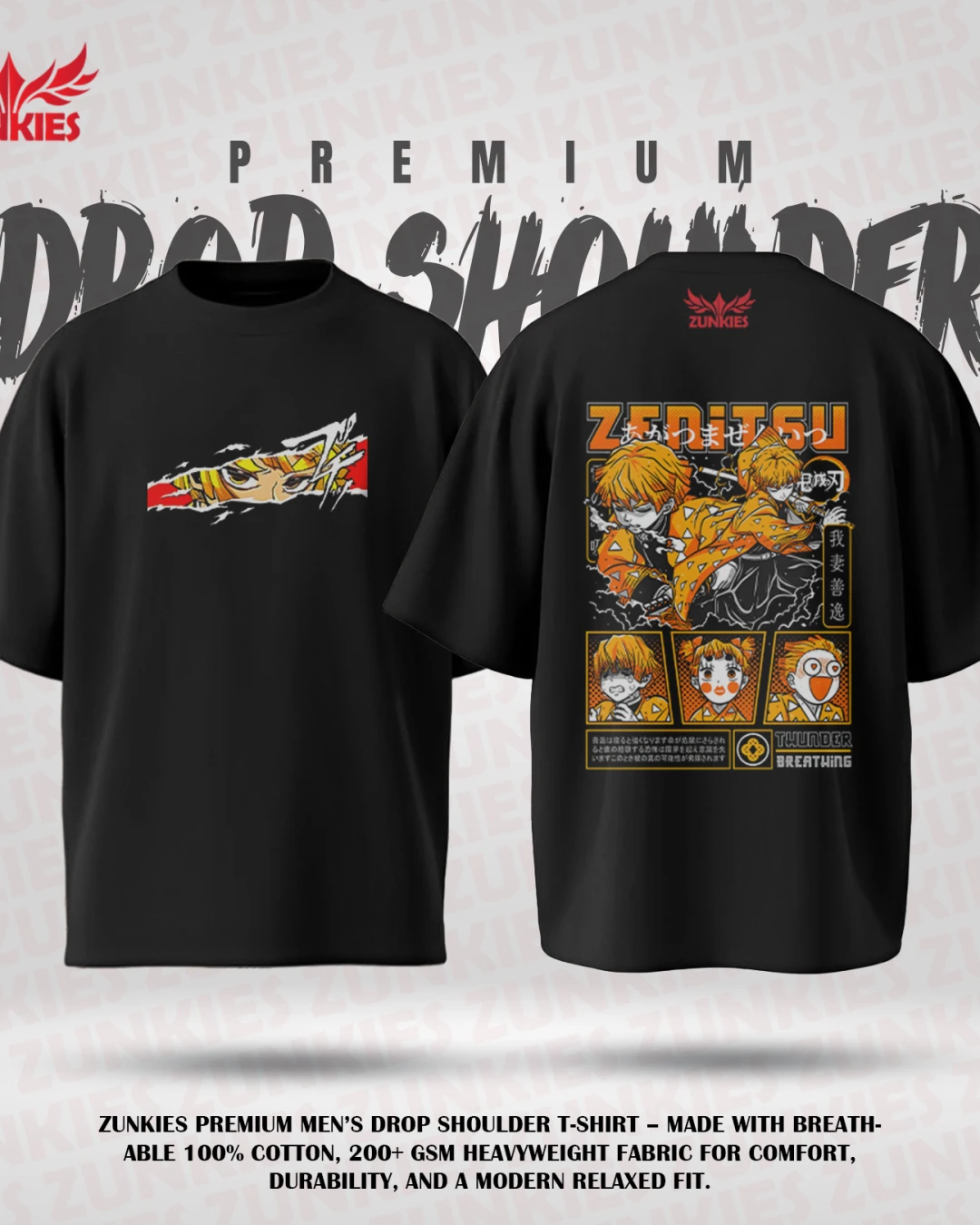 Demon Slayer - Zunkies Premium Collection - Oversized Drop Shoulder T-shirt-5