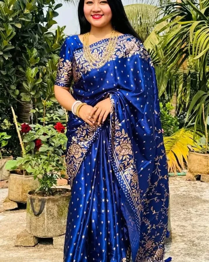 Cobalt Garden Banarasi Saree