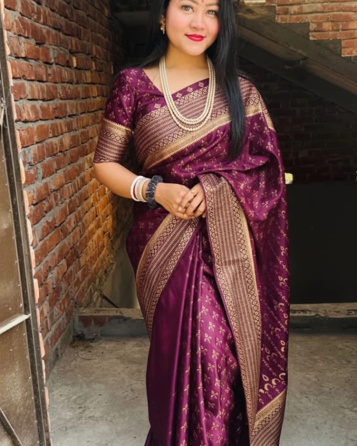 Deep Wine Heritage Saree