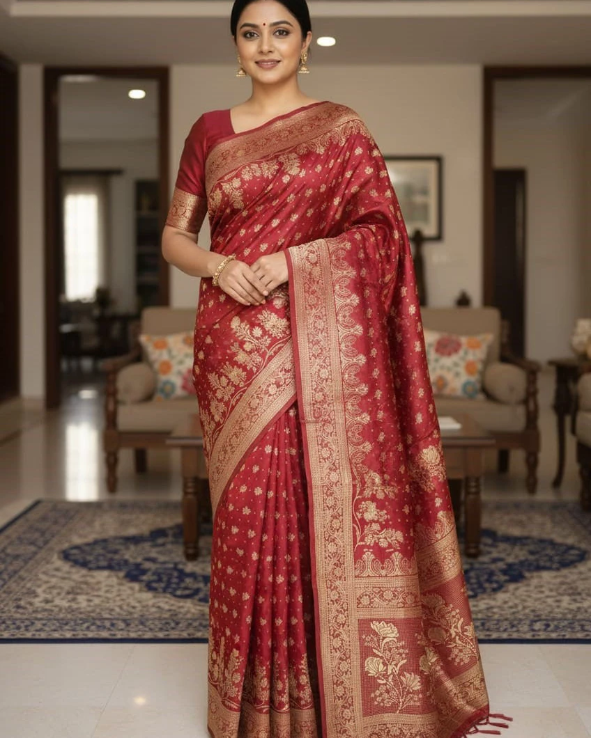 Crimson Heritage Saree