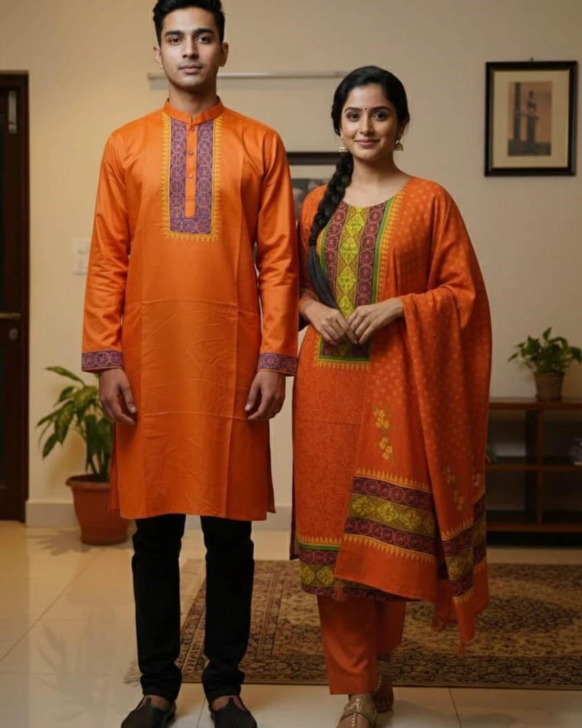 Sunset Orange Geometric Lattice Set