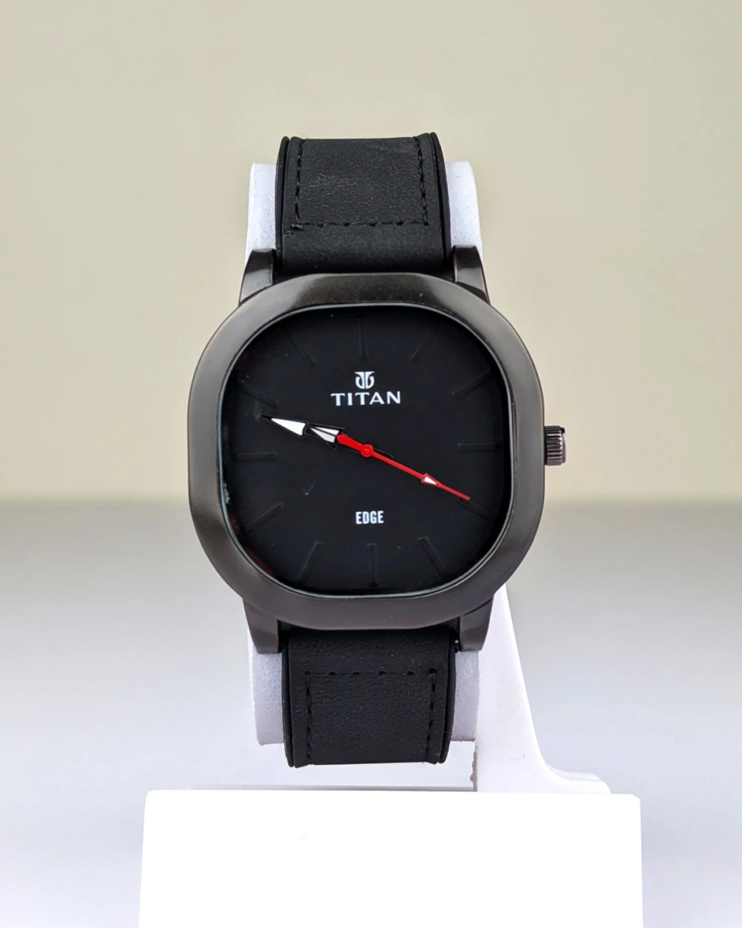 Titan Edge Noir - Sleek Square Leather Watch for Men