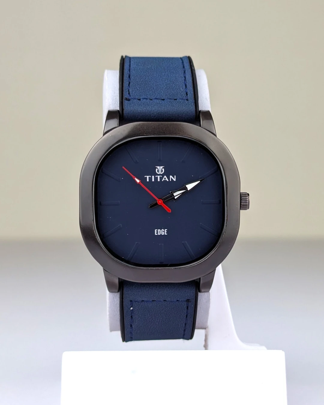 Titan Edge Noir - Sleek Square Leather Watch for Men