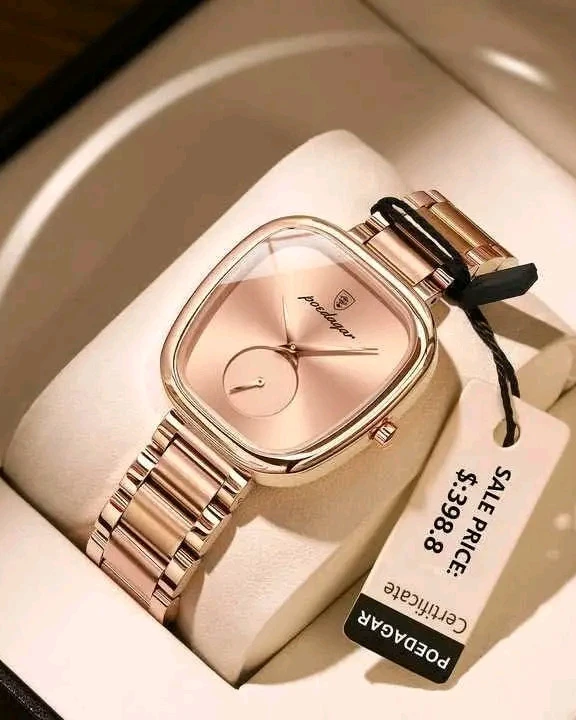 Poedagar Emerald Grace – Rose Gold Square Ladies’ Watch