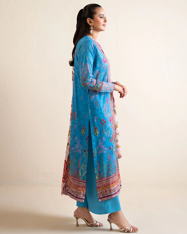 Pakistani Hania by Binaas Unstitched – Cerulean Paisley Charm