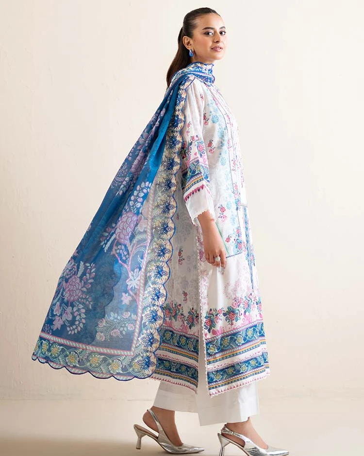 Pakistani Hania by Binaas Unstitched – Ivory Azure Bliss