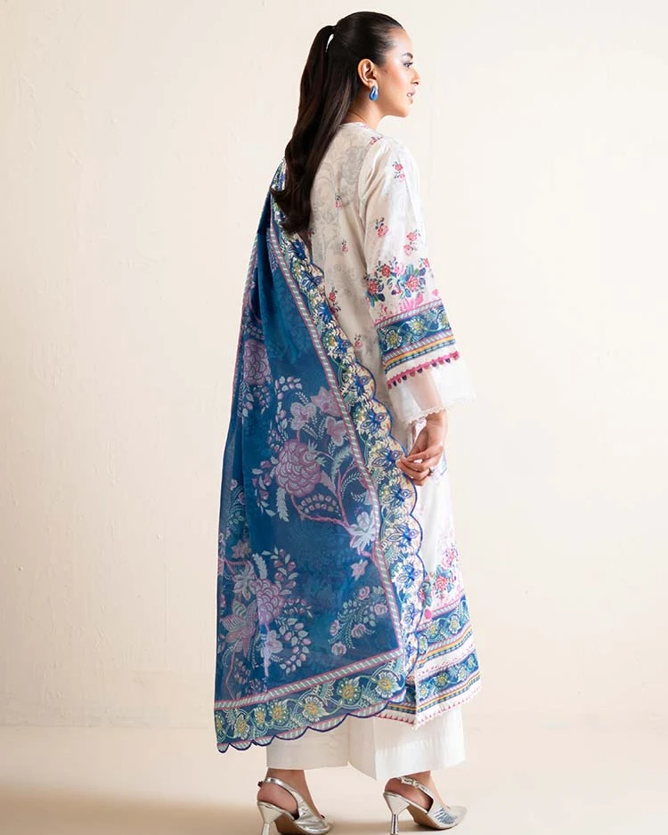 Pakistani Hania by Binaas Unstitched – Ivory Azure Bliss