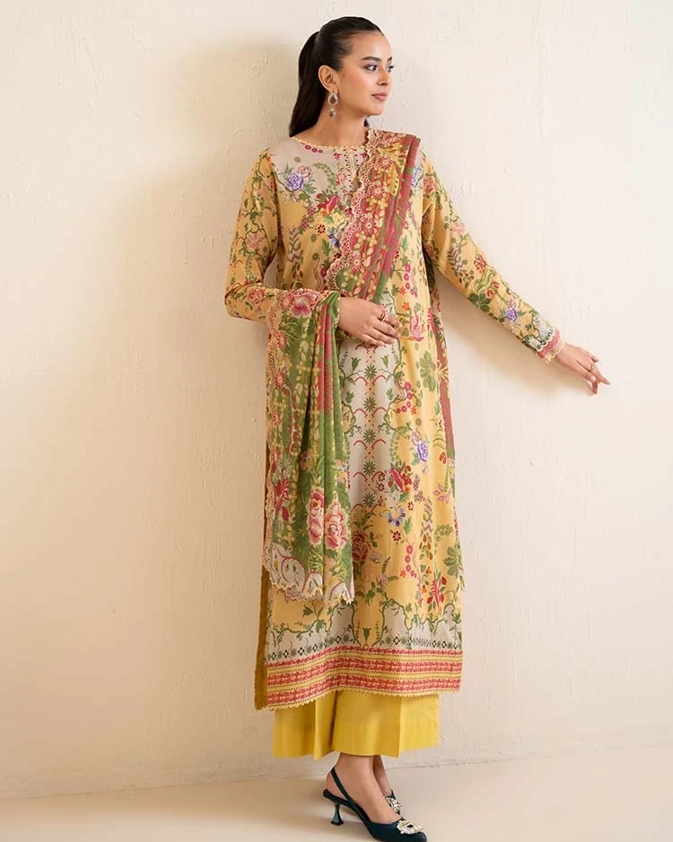 Pakistani Hania by Binaas Unstitched – Citrine Garden Grace