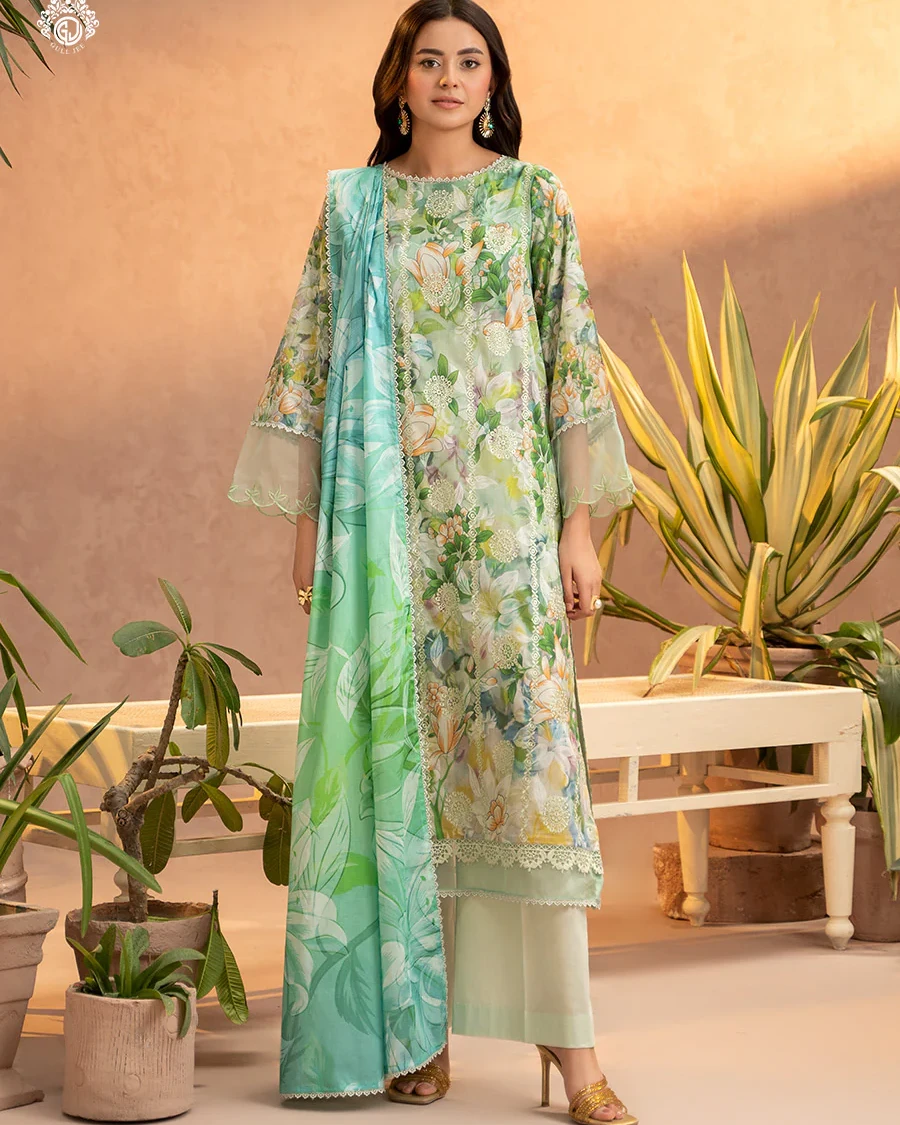 Pakistani Gullbano by Gull Jee Unstitched – Mint Verdant Bloom