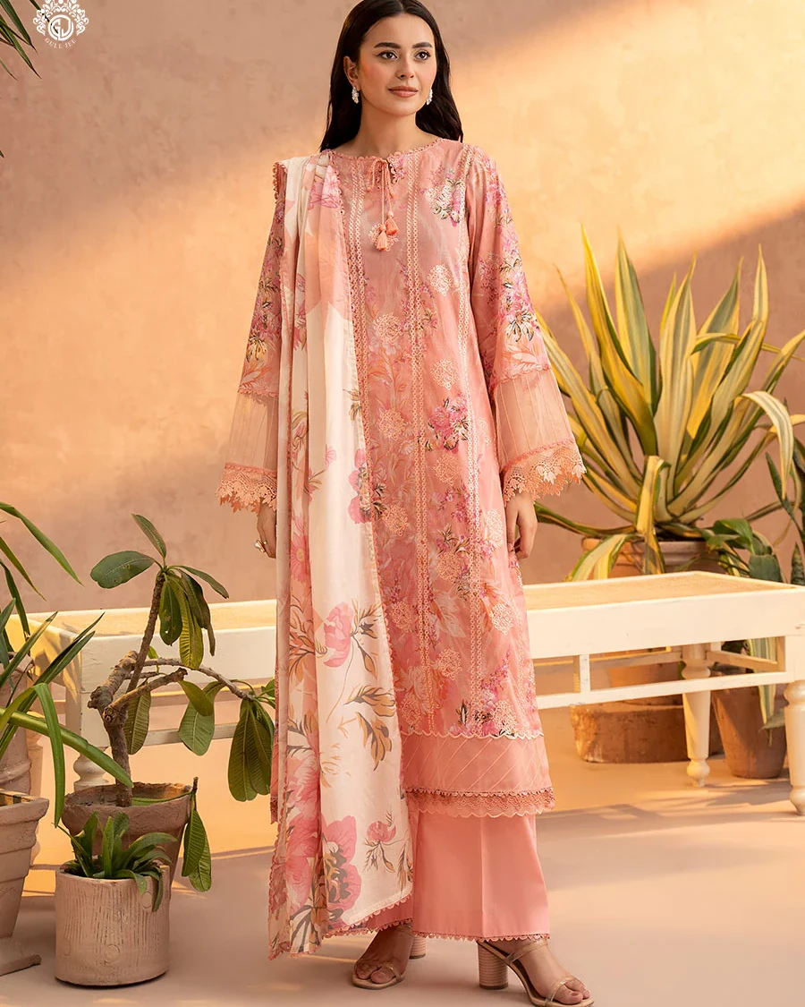 Pakistani Gullbano by Gull Jee Unstitched – Peach Nectar Bloom